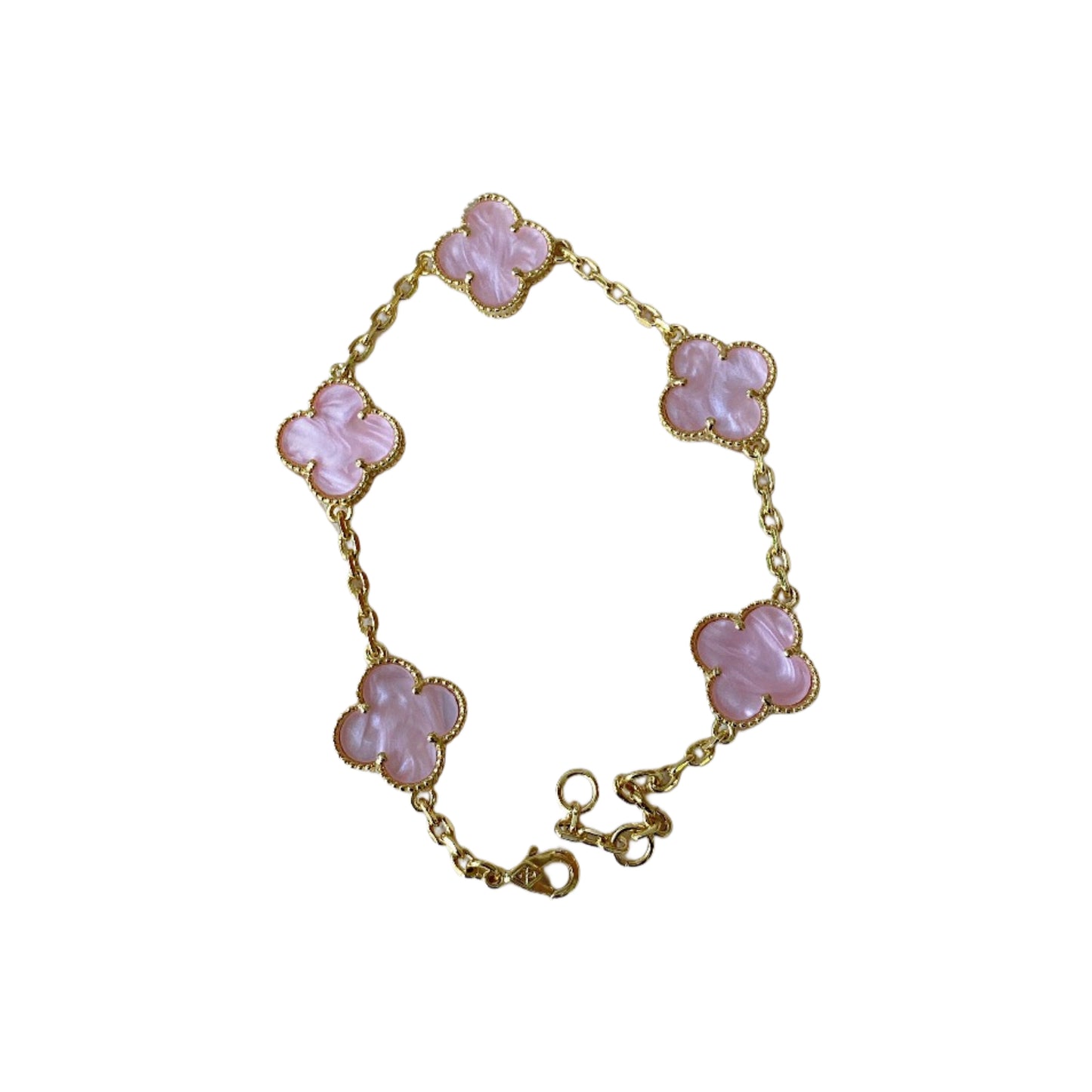 Pulsera trébol rosa